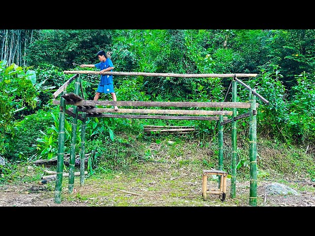 Orphan Boy - How to Make a Bamboo House in the Wild Alone - #boy #survival #diy #farming