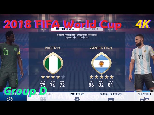 FIFA 18 Gameplay [PS5 4K] 2018 FIFA WORLD CUP-Nigeria vs Argentina [EA SPORTS]