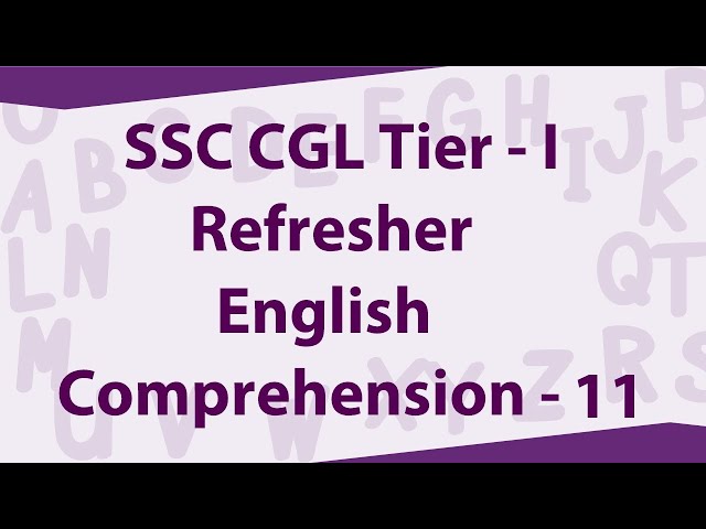 SSC CGL Refresher 2018 | English Comprehension - 11 | TalentSprint