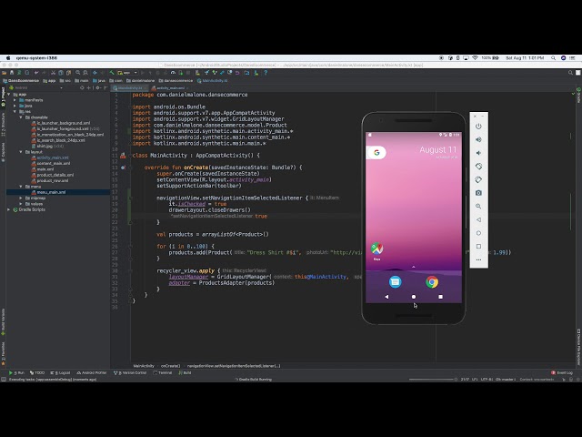 Opening DrawerLayout in Android with Kotlin (Ecommerce #6)