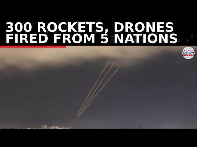 Iran's Assault : 300 Rockets, Drones Rain on Israel from 5 Nations | Nuclear Site Under Threat