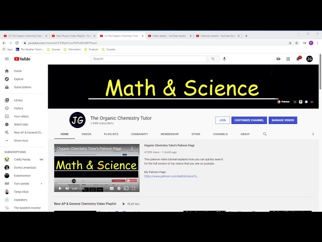 Organic Chemistry Tutor - Youtube Channel Membership
