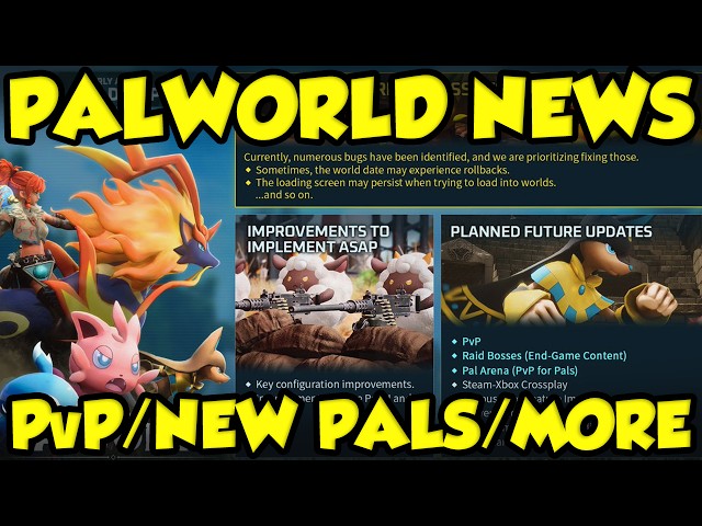 HUGE PALWORLD NEWS UPDATE! PvP | NEW PALS | PAL BATTLING | RAIDS AND MORE CONFIRMED!