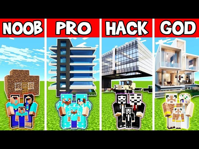 1.000.000$ HOUSE BUILD CHALLENGE - NOOB vs PRO vs HACKER vs GOD in Minecraft