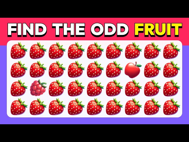 Find the ODD One Out - Fruit Edition 🍏🥑🍓 30 Easy, Medium, Hard Levels Quiz