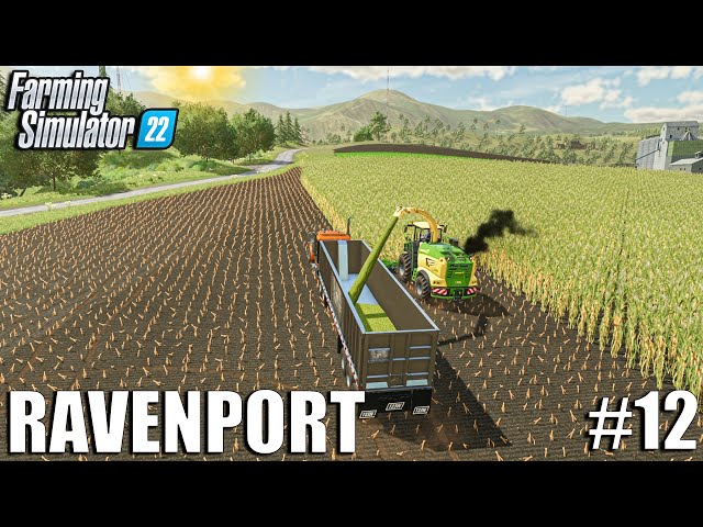 Cutting SILAGE on STEEP HILL with KRONE | Ravenport | Episode #12 | Farming Simulator 22