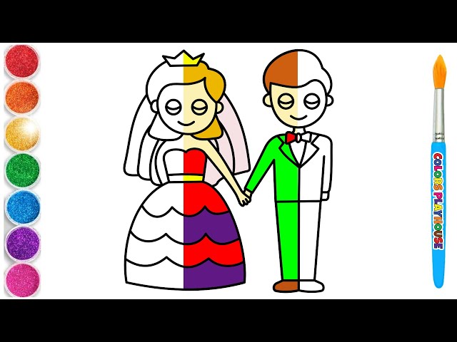 Drawing and Coloring the Wedding Day, Painting and Drawing for Kids and Toddlers, Coloring Pages