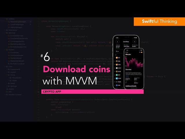 Download coins using a View Model and Data Service class | SwiftUI Crypto App #6