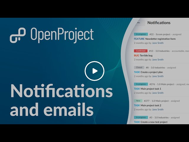 OpenProject Notifications and Email Reminders