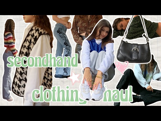 SECONDHAND CLOTHING HAUL ✪ flared jeans, sweaters, shoulder bags, & jewelry