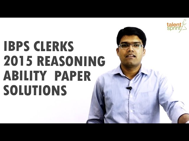 IBPS Clerk Refresher 2015 | Reasoning Ability | TalentSprint