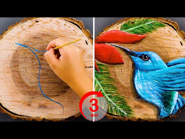 How To Paint Hummingbird in 3 Minutes Step by Step for beginners 😍 | Acrylic Painting Techniques
