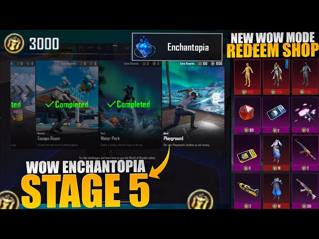 OMG Finally 3000 Coins | How To Complete Wow Enchantopia All Stages | Enchantopia Stage 5 | Pubgm