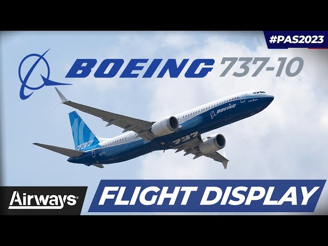 Boeing 737-10 flight display in 4K | #ParisAirShow