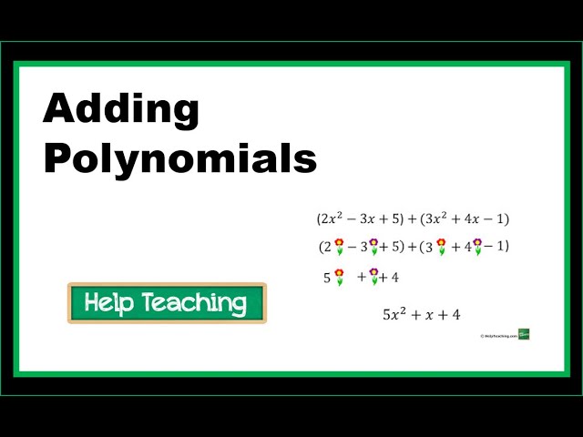 How to Add Polynomials | Math Lesson