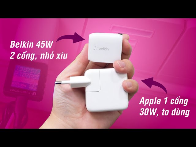 Chia tay sạc Apple: cục này nhỏ hơn, 2 cổng USB-C: Belkin 45W và 65W