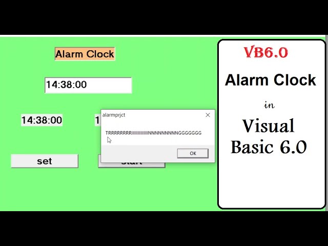Alarm clock  application in visual Basic 6.0