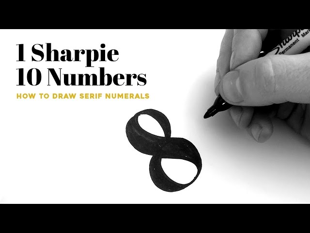 How to DRAW SERIF NUMBERS with a Sharpie - FREE Worksheets!
