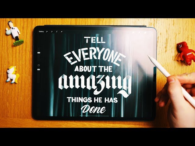 iPad Pro Lettering Tutorial: INCREDIBLE Shadow Lettering Drawing ✏