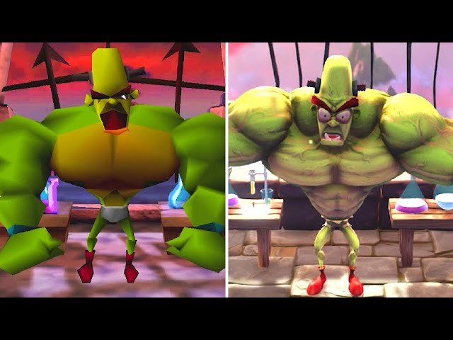 Crash Bandicoot N. Sane Trilogy - All Bosses Comparison (PS5 vs Original)