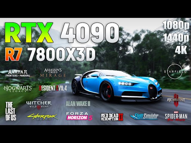 GeForce RTX 4090 + Ryzen 7 7800X3D - Test in 14 Games | 1080p | 1440p | 4K