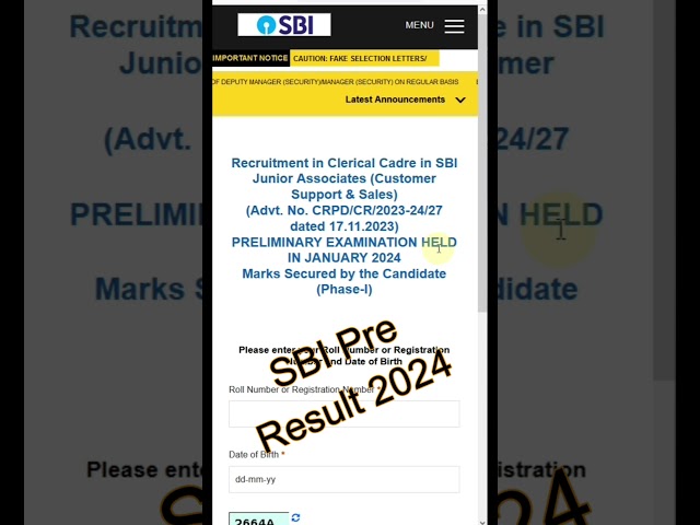 SBI Clerk Pre Result 2024 | SBI JA Result 2024 Download kaise Kare