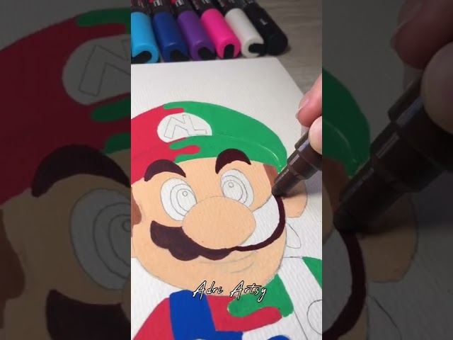 Drawing Mario and Luigi Fusion Effect with Posca Markers!