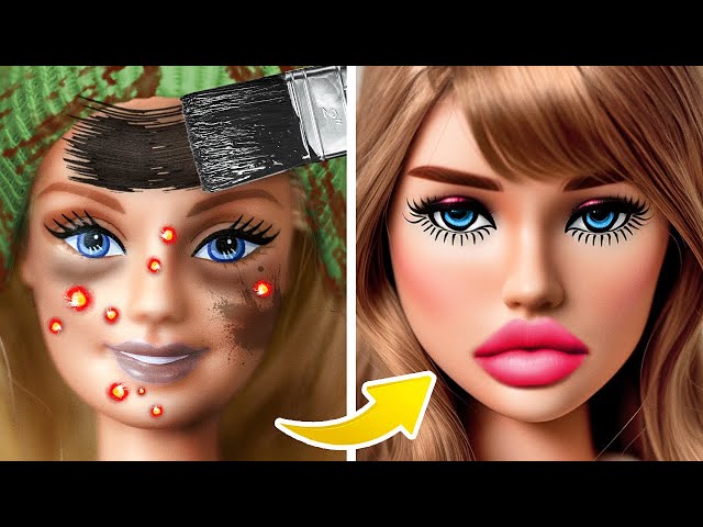 From Nerd to Doll to Homeless Girl | Nerd Baby Doll Extreme Makeover | Cute Doll Crafts and Hacks
