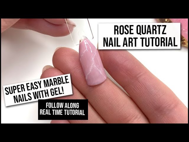Easy Rose Quartz Nail Art Tutorial - Pink Marble Nails! |  xameliax