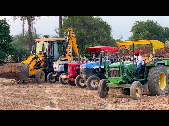 Accident Tractor Running without Driver | JCB 3dx Eco Loading Mud New Holland 5500 John Deere Eicher