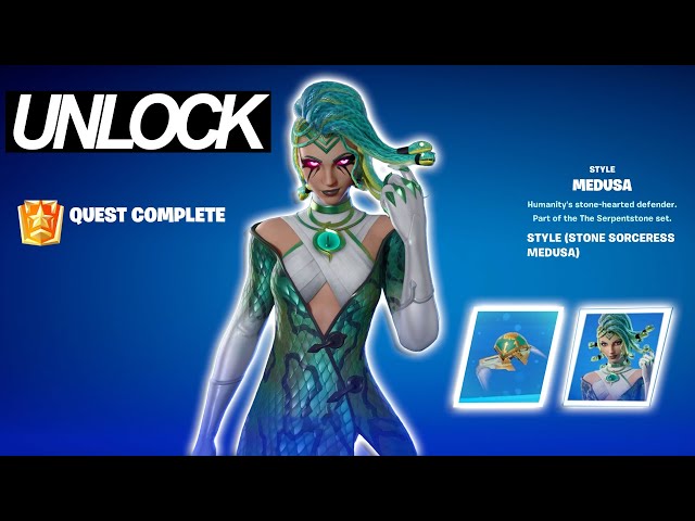 Complete Fortnite Week 8 Quests: Unlock Stone Sorceress Medusa Skin