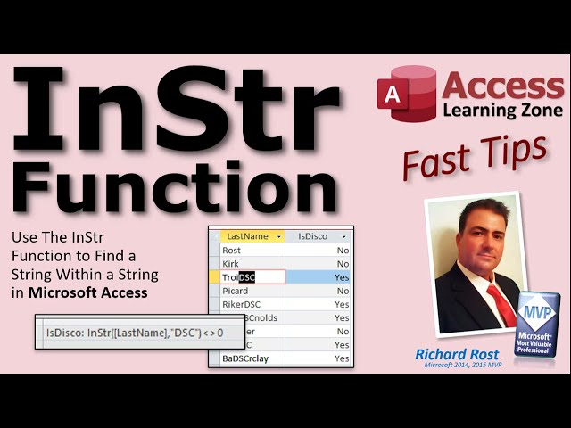 Use the InStr Function to Find a String Within a String in Microsoft Access