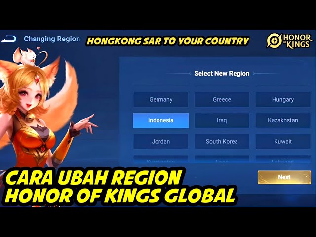 Tutorial Change Region Honor of Kings Global | How To Change Region HoK Global - Honor of Kings