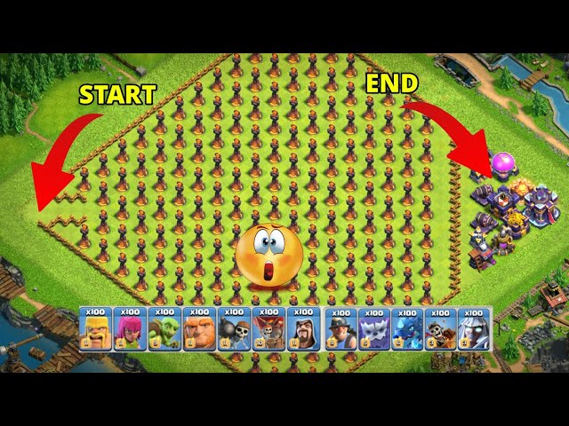 150+ Inferno Tower Vs All 100x Max Level Barracks Troops 😲 🔥 { CoC Zoker } #coc #experiment