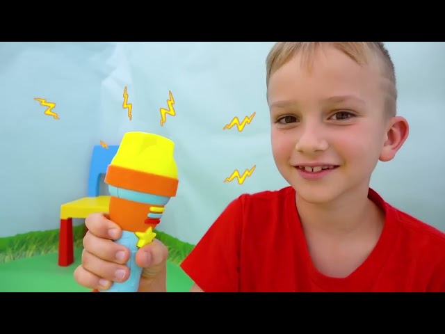 Little Chris pretend play with toys - best videos with small brother