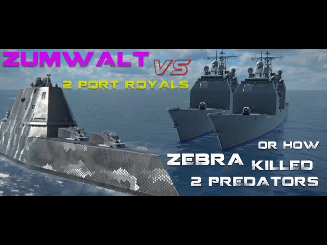 Modern Warships -  USS ZUMWALT against 2 USS PORT ROYALS [by MasterZebra] [Mobile]