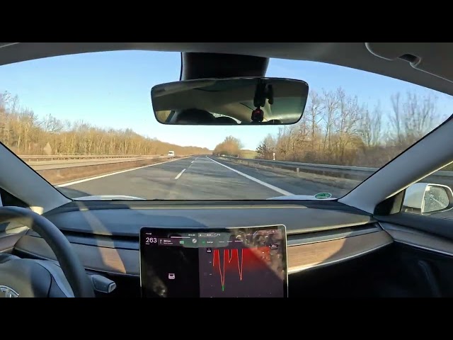Tesla Model 3 Performance 250km/h on German Autobahn + Verbrauch