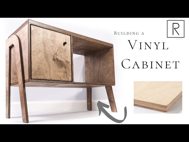 BUILDING A MID CENTURY MODERN  VINYL CABINET / Birch Plywood Furniture