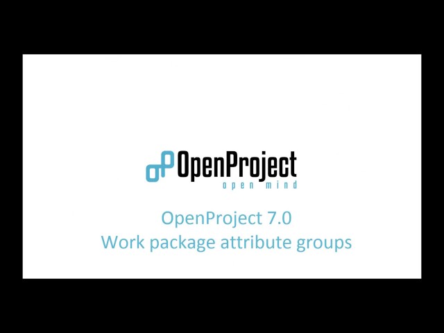 OpenProject 7.0 preview - Work package attribute groups