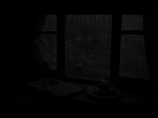 😴 Gentle Night Rain Sounds on Window for Sleep | Relaxing Rain Sounds - Dark Space