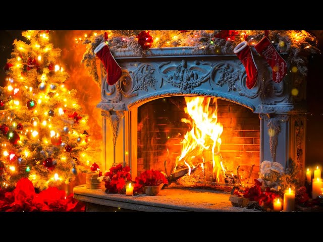 24/7 Christmas Fireplace Music 🔥 Relaxing Christmas Music Ambience 🎅🎄 Crackling Christmas Fireplace