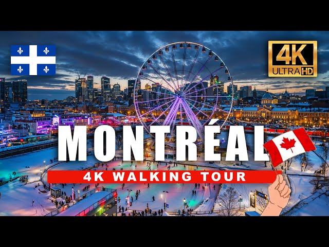 🇨🇦  Montréal Quebec Winter Walking Tour - Street Life in Canada [4K HDR/60fps]