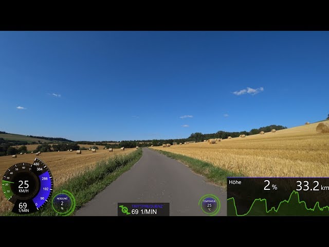 1 Hour Virtual Cycling Fatburning Workout 4K Video with Cadence Display