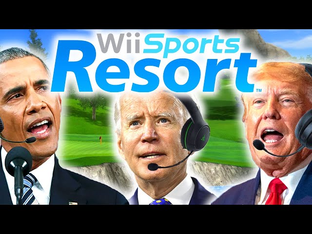 US Presidents Play Wii Sports Resort Golf  8