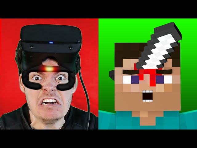 Minecraft VR But My FACE Feels PAIN (Haptic Feedback)
