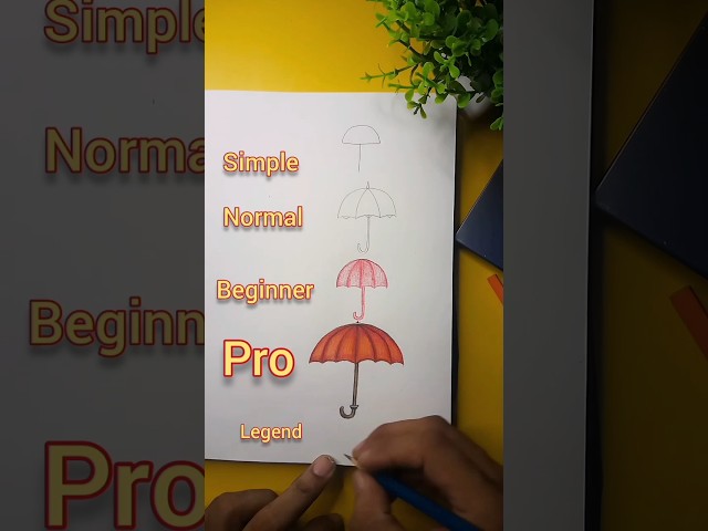 Umbrella 🏖️ Drawing Sketch Art normal vs legend #art #drawing #sketchart #painting #sketch #artform