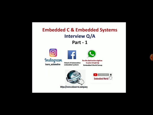 Embedded C Interview Questions & Answers | Part - 1 | Embedded World |