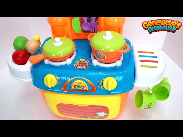 Learn Food Names and Colors with a Toy Kitchen and Paw Patrol Ice Cream!