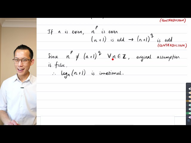 Irrational Logarithm Proof (1 of 2: By cases)