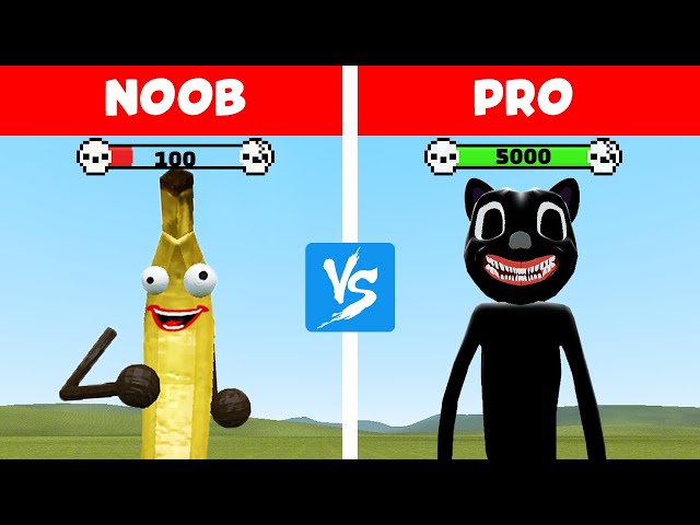 NOOB vs PRO: BANANA vs CARTOON CAT (Garry's Mod Sandbox) | JustJoeKing
